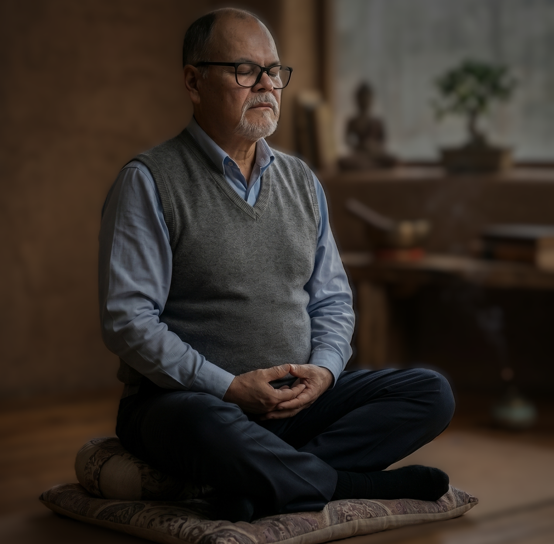 Yoga meditación al amanecer