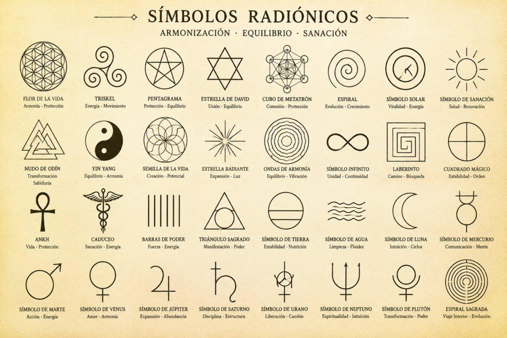 símbolos utilizados en radionica