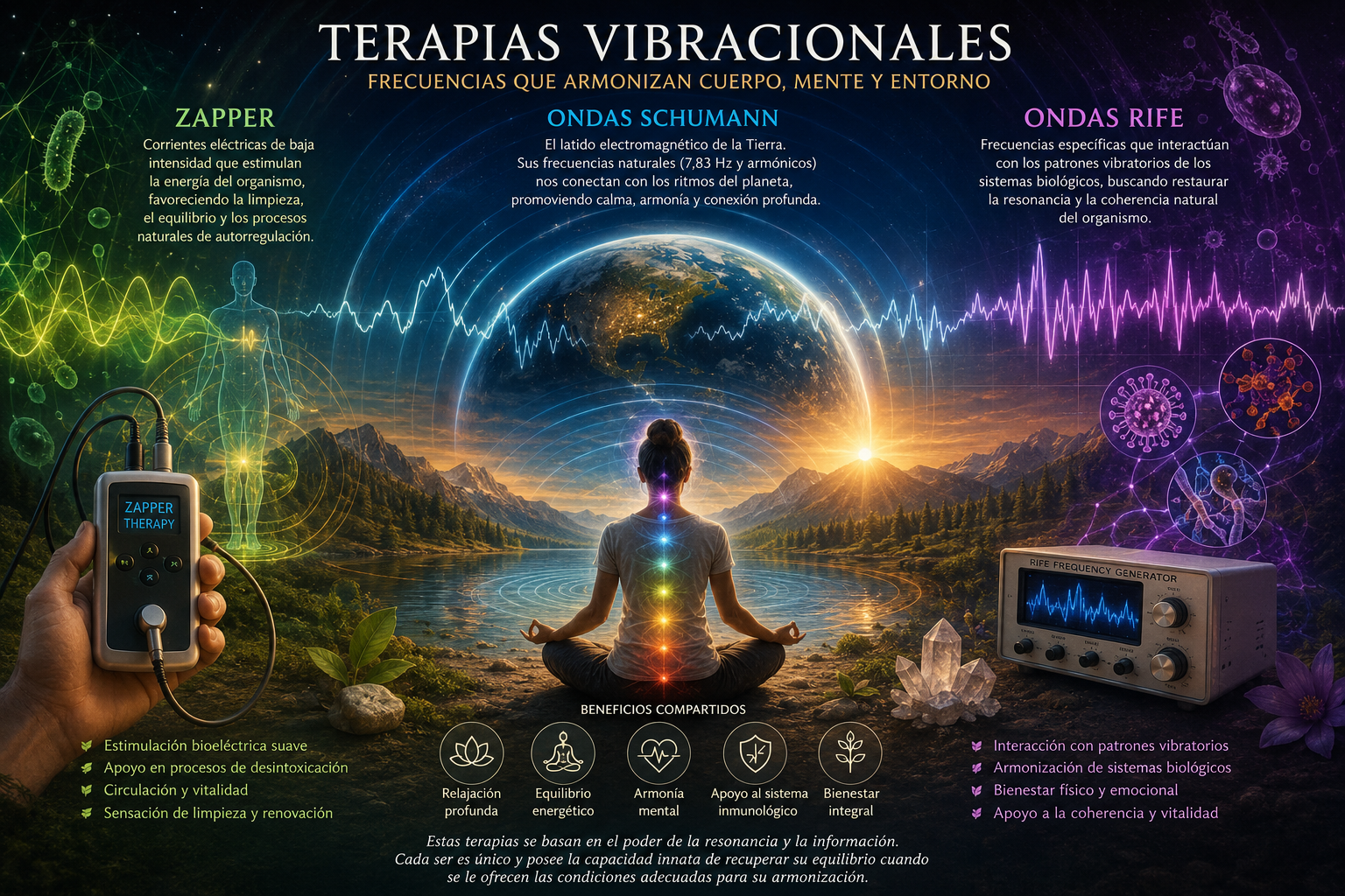 Meditación en la naturaleza como práctica de medicina vibracional y conexión con ritmos naturales
